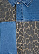 Denim shirt met luipaardprint details, Blauw, Packshot image number 4