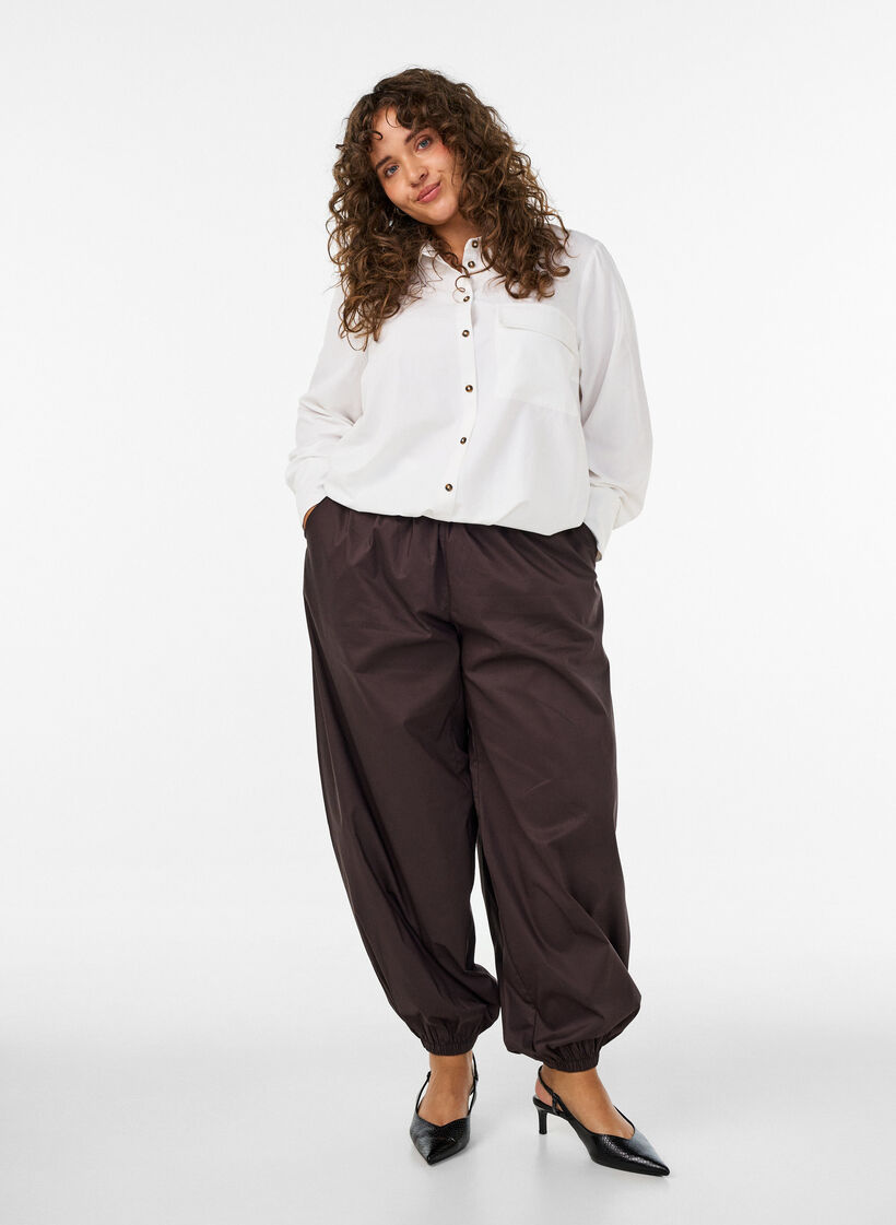 Shirt met borstzak en ballonvorm, Wit, Model image number 1