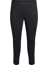 Leggings met splitjes en kleine steentjes, Zwart