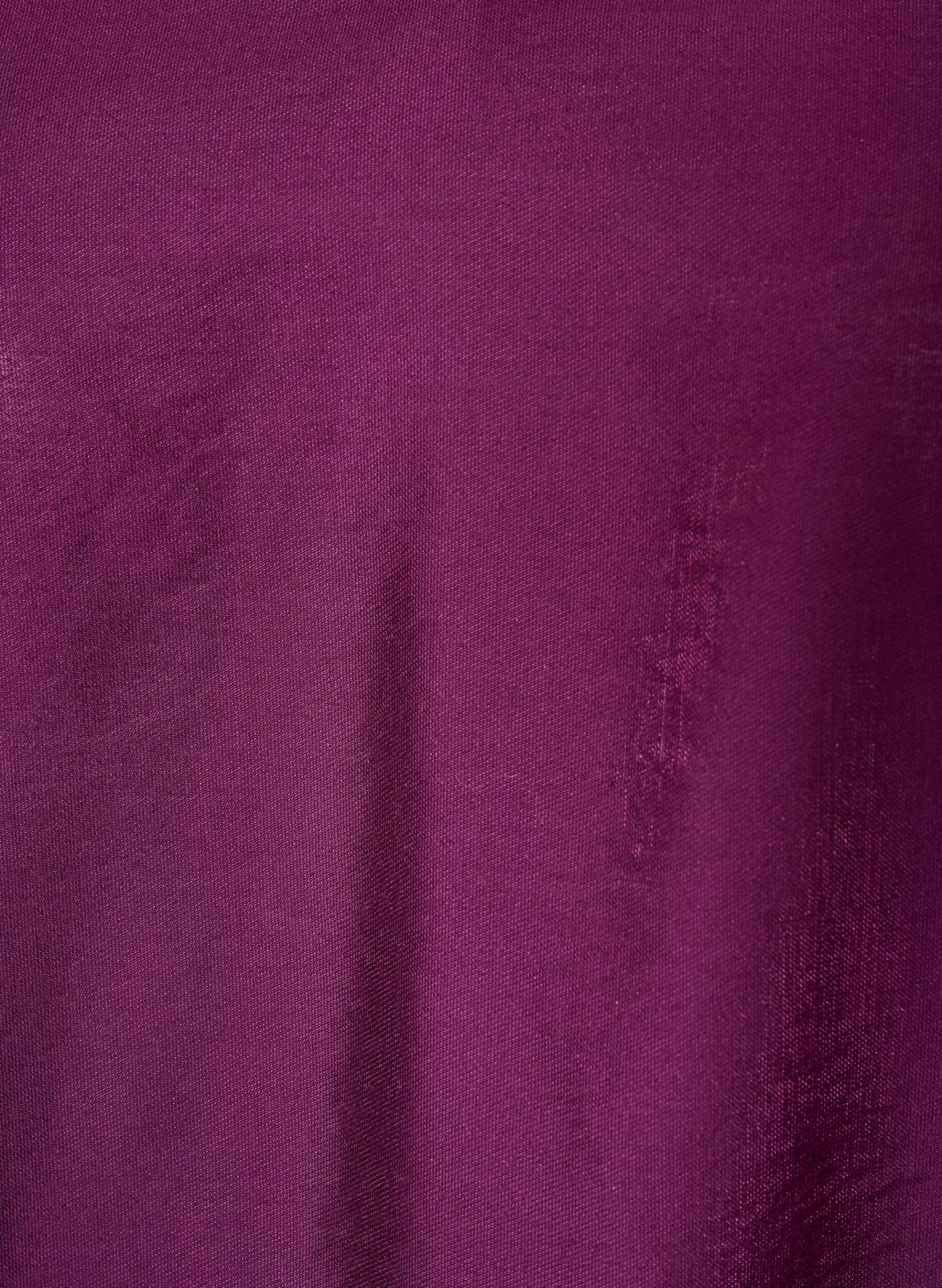 ZizziGlanzende tuniek met V-hals en 3/4 mouwen, Paars, Packshot image number 2