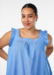 Midi-jurk in katoen met ruches, Blauw, Model image number 2