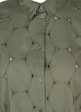 Mouwloze tuniek met borduursel anglaise, Agave Green, Packshot image number 2