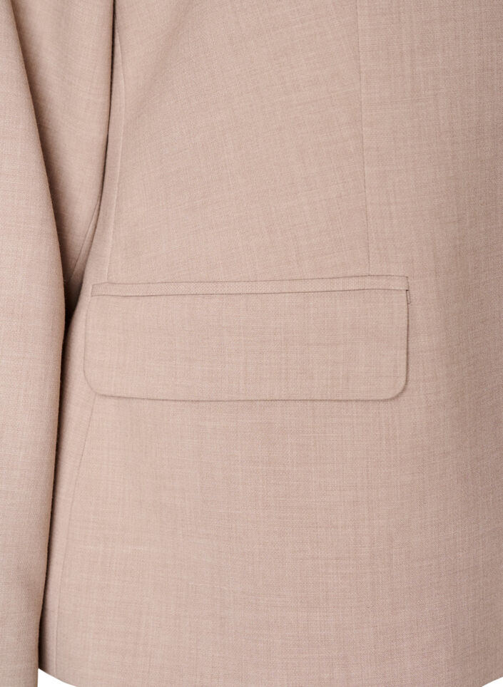 Klassieke blazer met knoopsluiting en zakken, Beige, Packshot