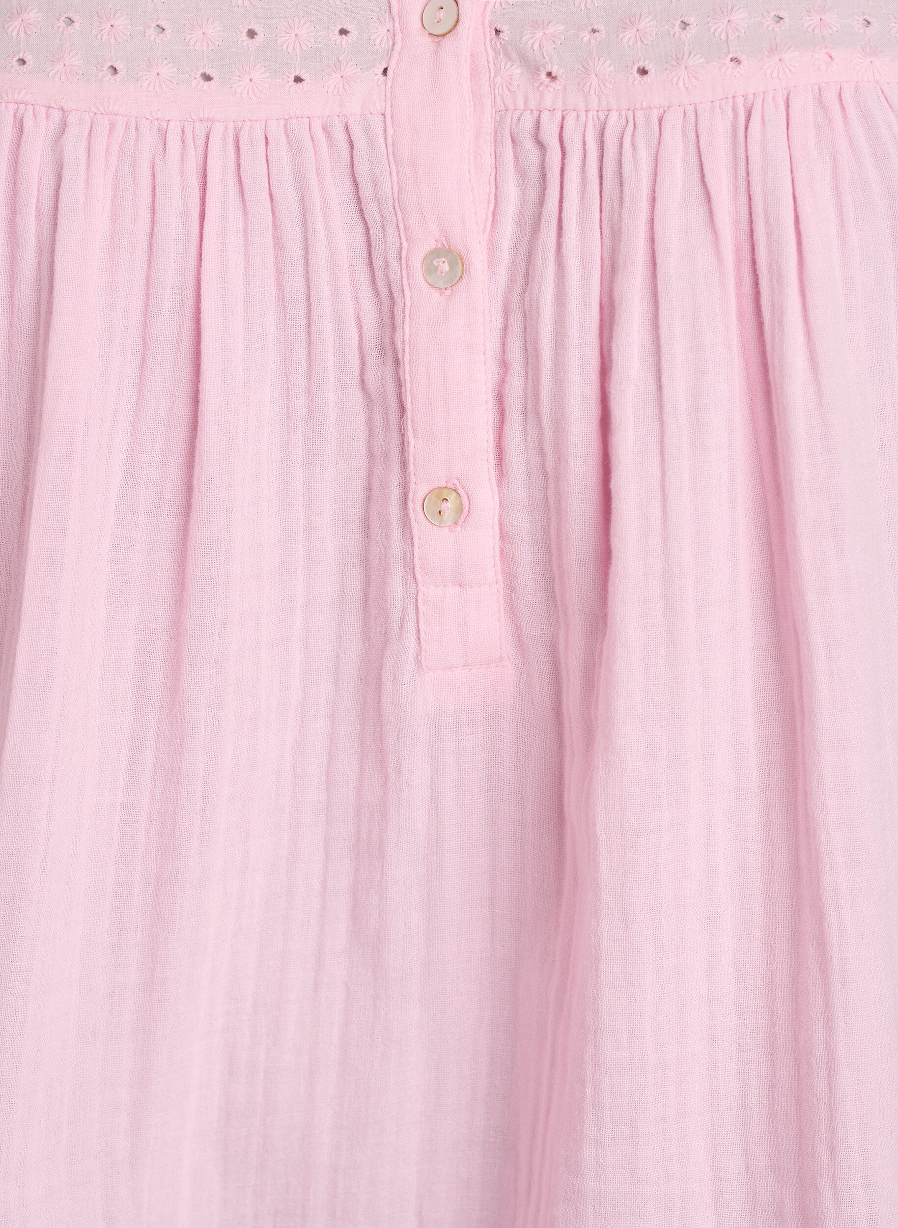 Zizzi Blouse in katoenen mousseline met broderie anglaise, Roze, Packshot image number 2