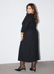 Jersey jurk met drapering en decoratieve gesp, Zwart, Model image number 1