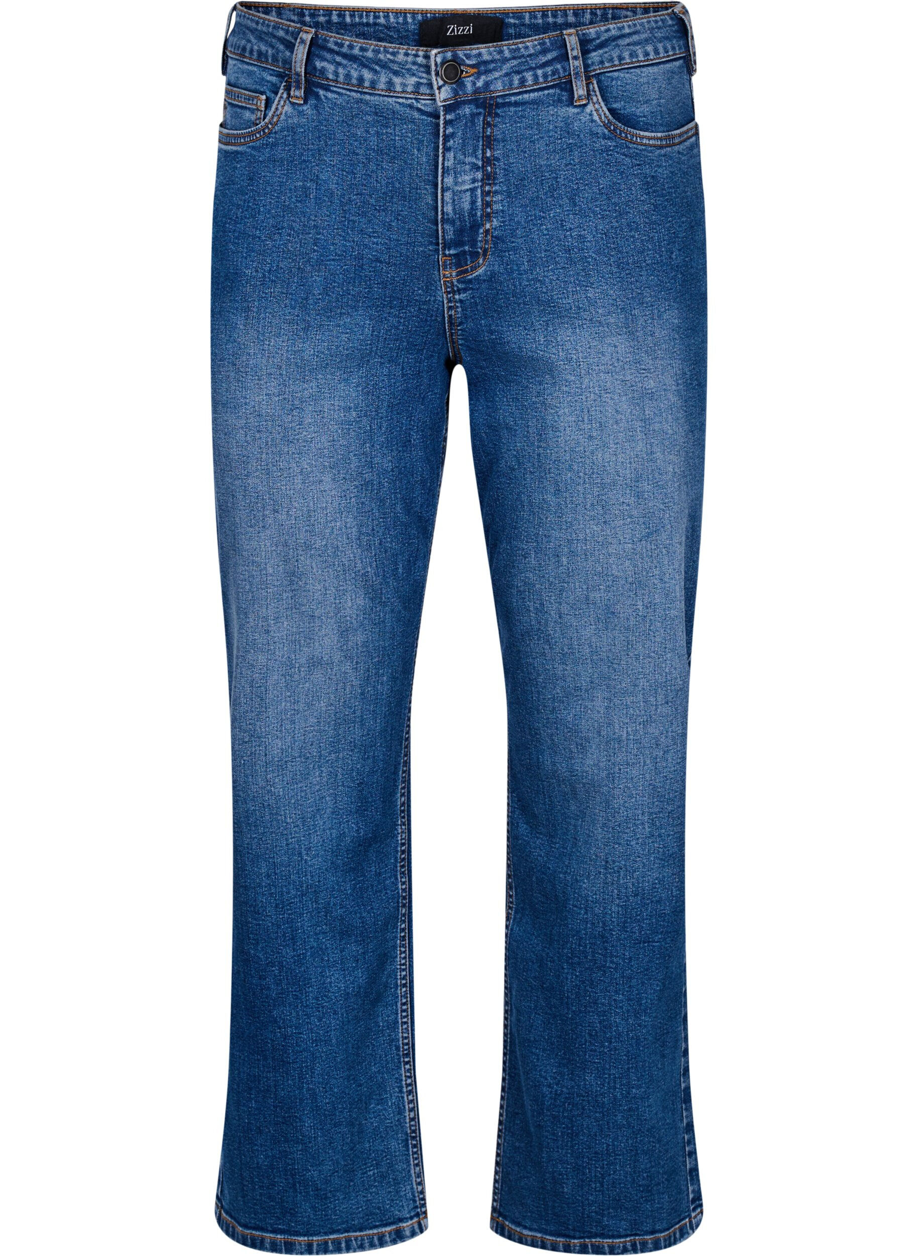Zizzi High-waisted Gemma jeans met een regular fit, Blauw, Packshot image number 0