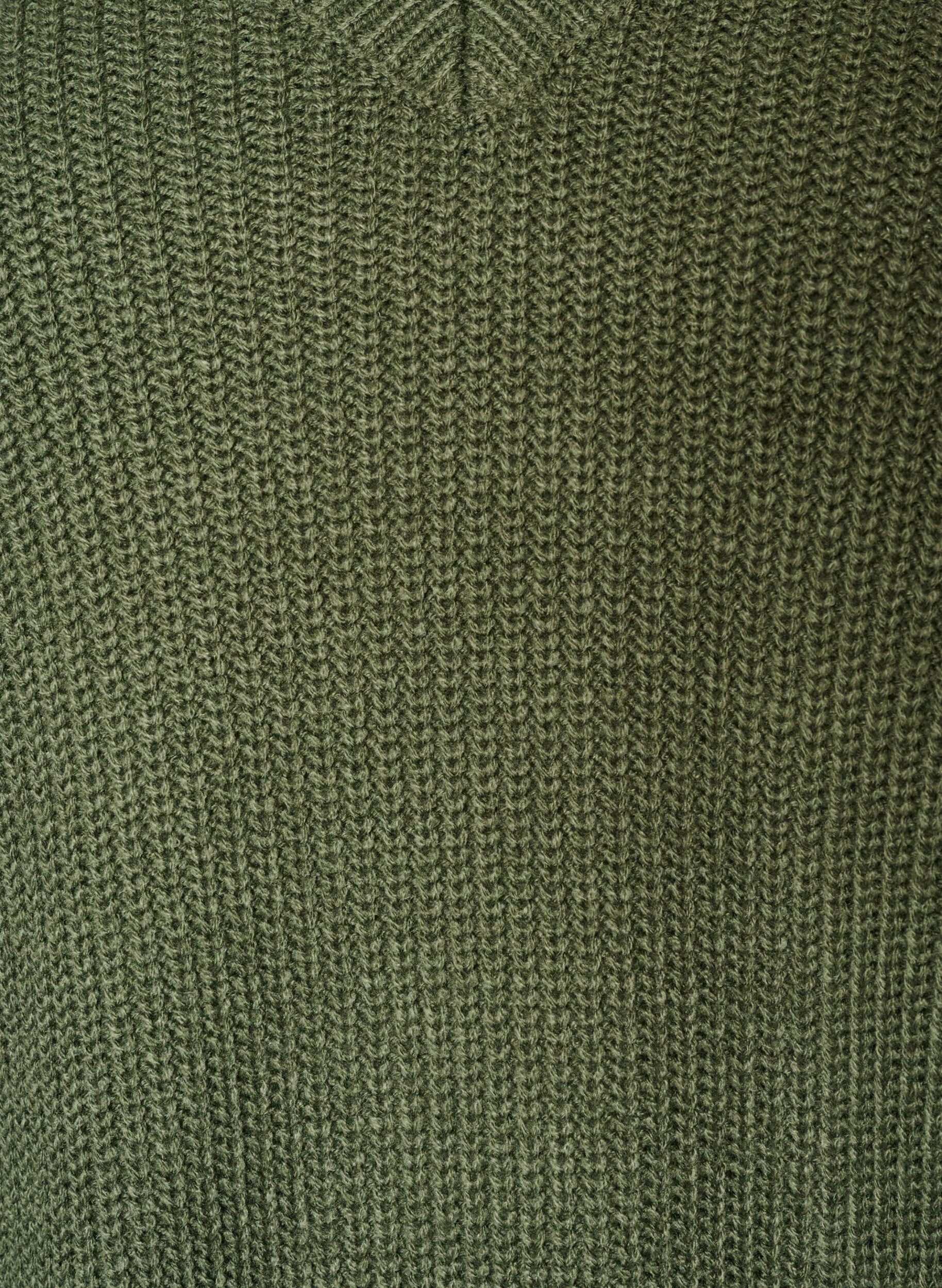 ZizziLange ribgebreide blouse met V-hals, Groen, Packshot image number 2