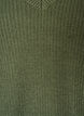 Lange ribgebreide blouse met V-hals, Groen, Packshot image number 2