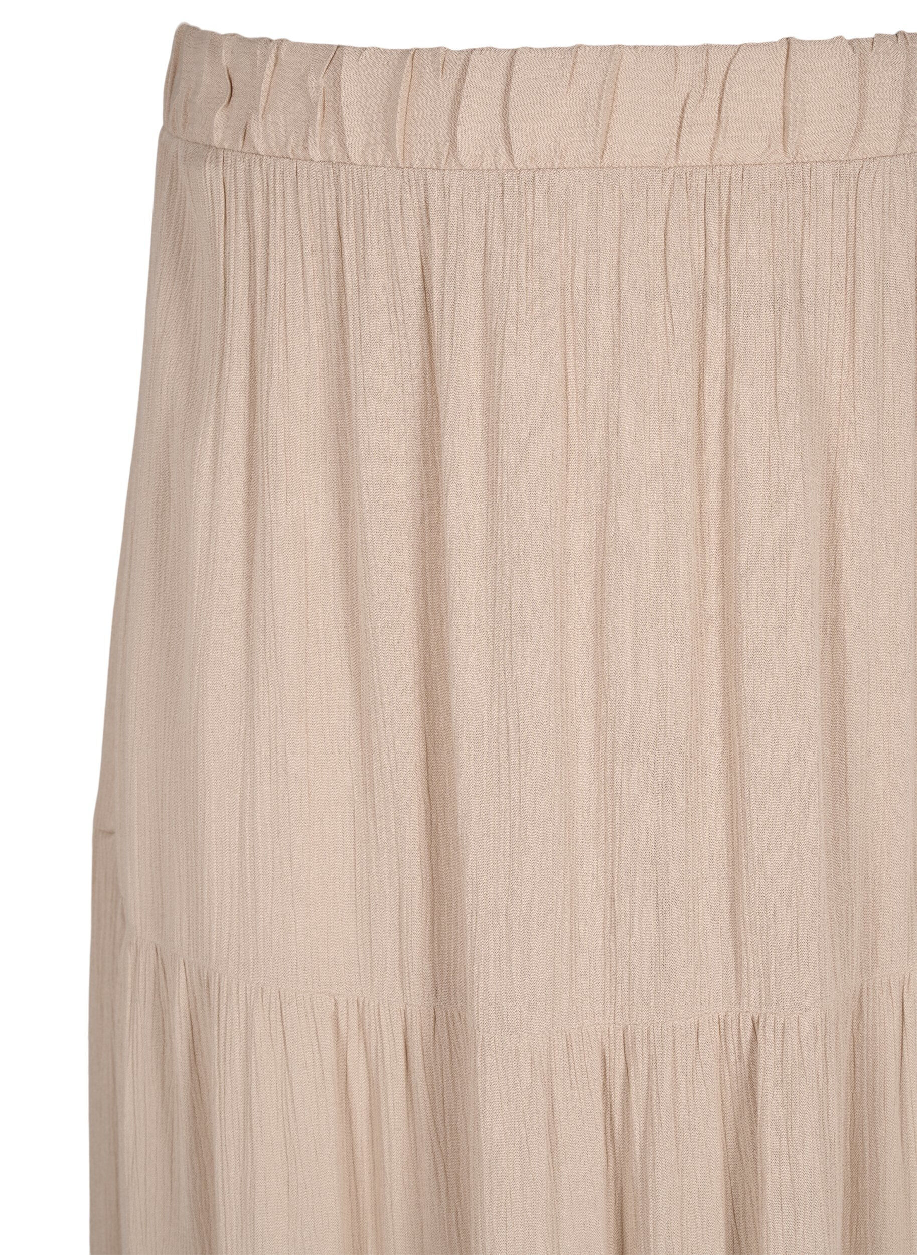 Zizzi Lange rok met elastiek in de taille, Beige, Packshot image number 2