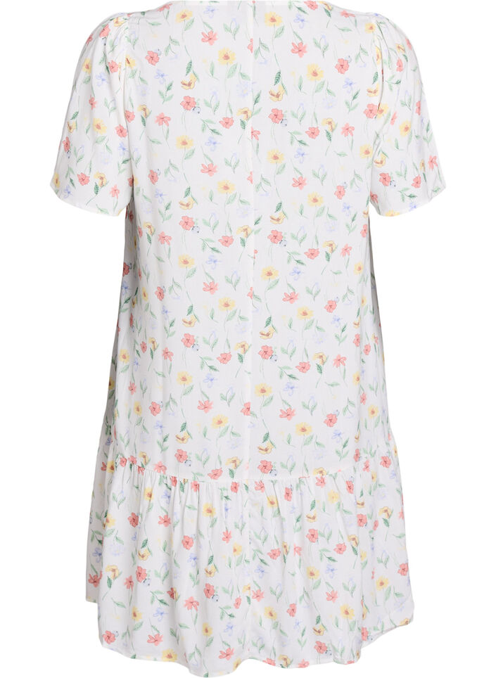 Jurk van viscose met coupenaad, Wit, Packshot image number 1
