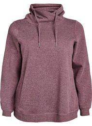 Sweatshirt met hoge kraag en zakken, Rood