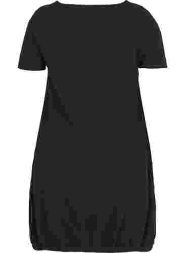 Katoenen jurk met korte mouwen, Black, Packshot image number 1