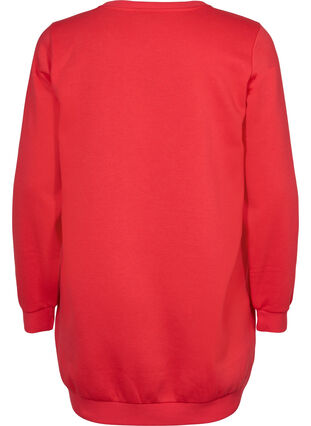 Lang sweatshirt met tekstopdruk, Hisbiscus, Packshot image number 1