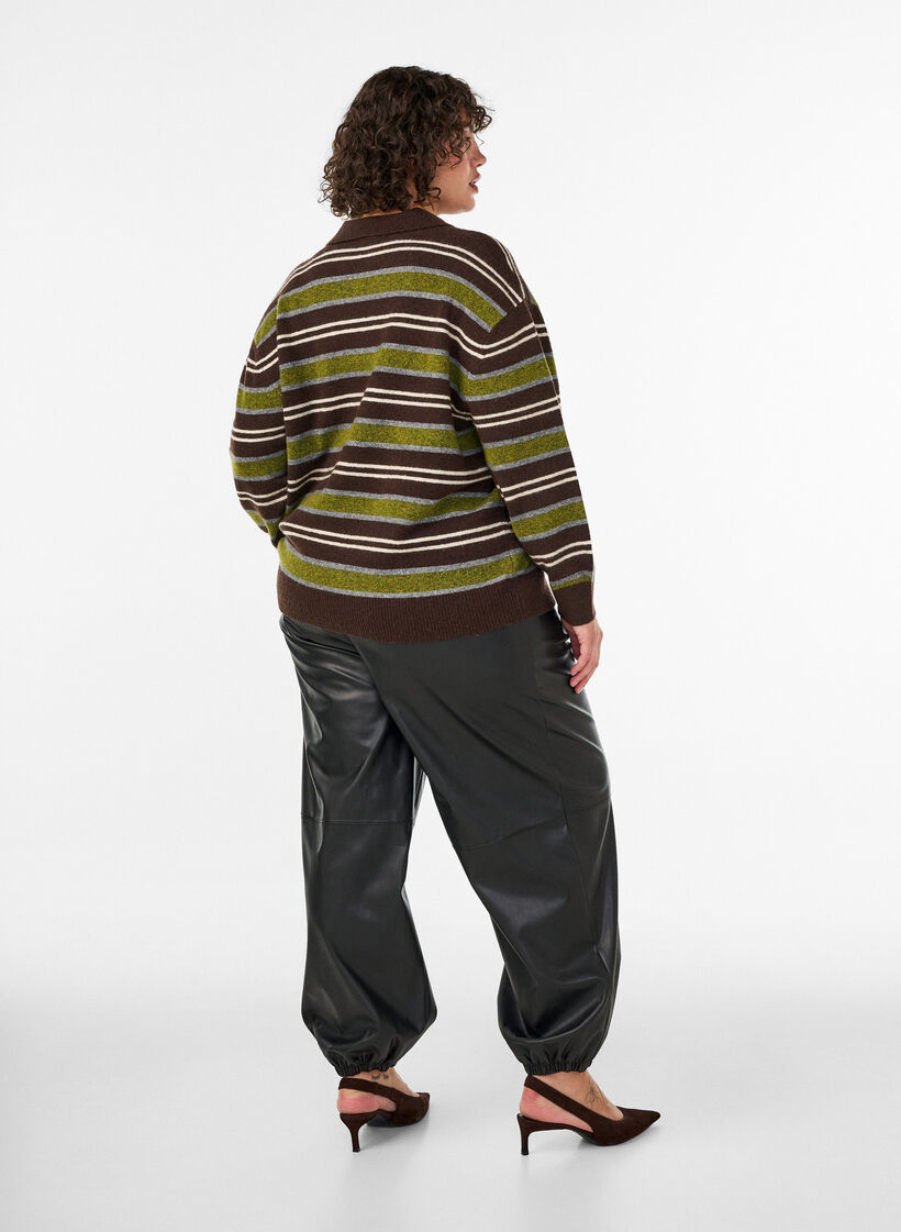 Ballonbroek in imitatieleer, Zwart, Model image number 1