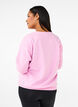 Sweatshirt met badstof tekst, Roze, Model image number 2