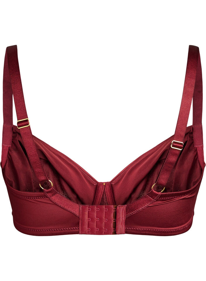 Full coverage bh in glanzend microvezel, Donker Bordeaux, Packshot image number 1