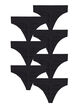 7-pack katoenen string, Zwart, Packshot image number 1