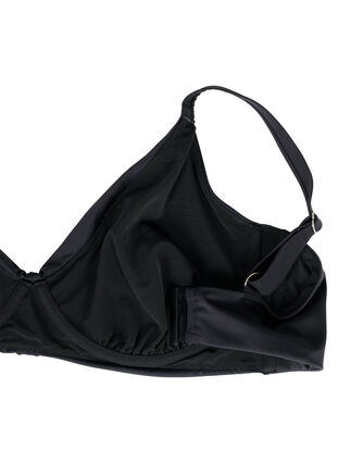 Bikinibeha met beugel en gerimpeld detail, Black, Packshot image number 3