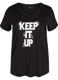 Katoenen sport t-shirt met print, Black Keep