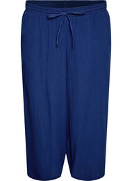Culotte broek van katoen met hoge taille, Blauw