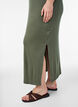 Mouwloze ribjurk van viscose, Groen, Model image number 2