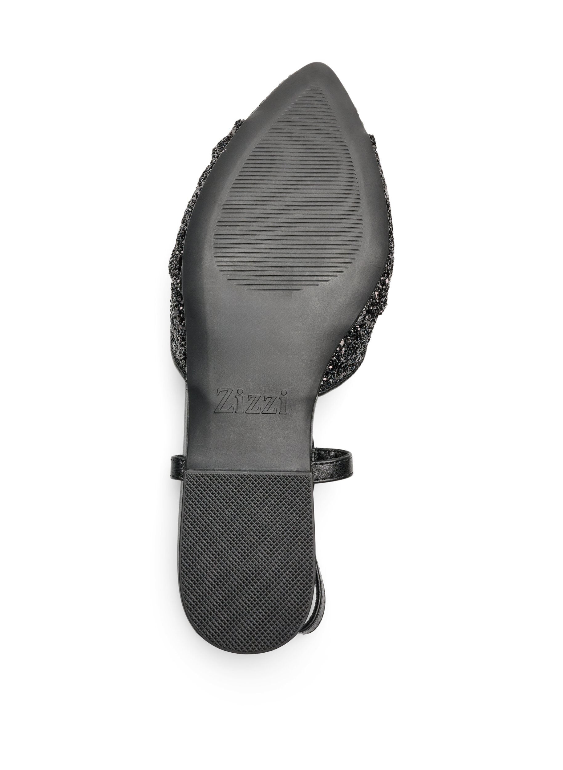 ZizziGlitterende slingback met strikdetail, Zwart, Packshot image number 4