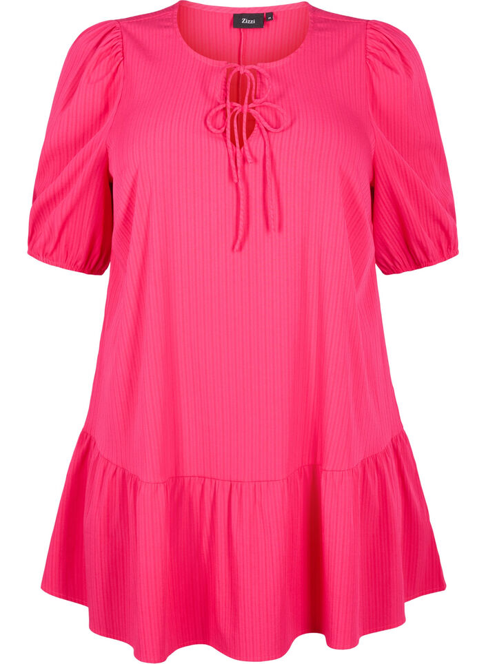 Tuniek van viscose met strikjes, Bright Rose, Packshot image number 0