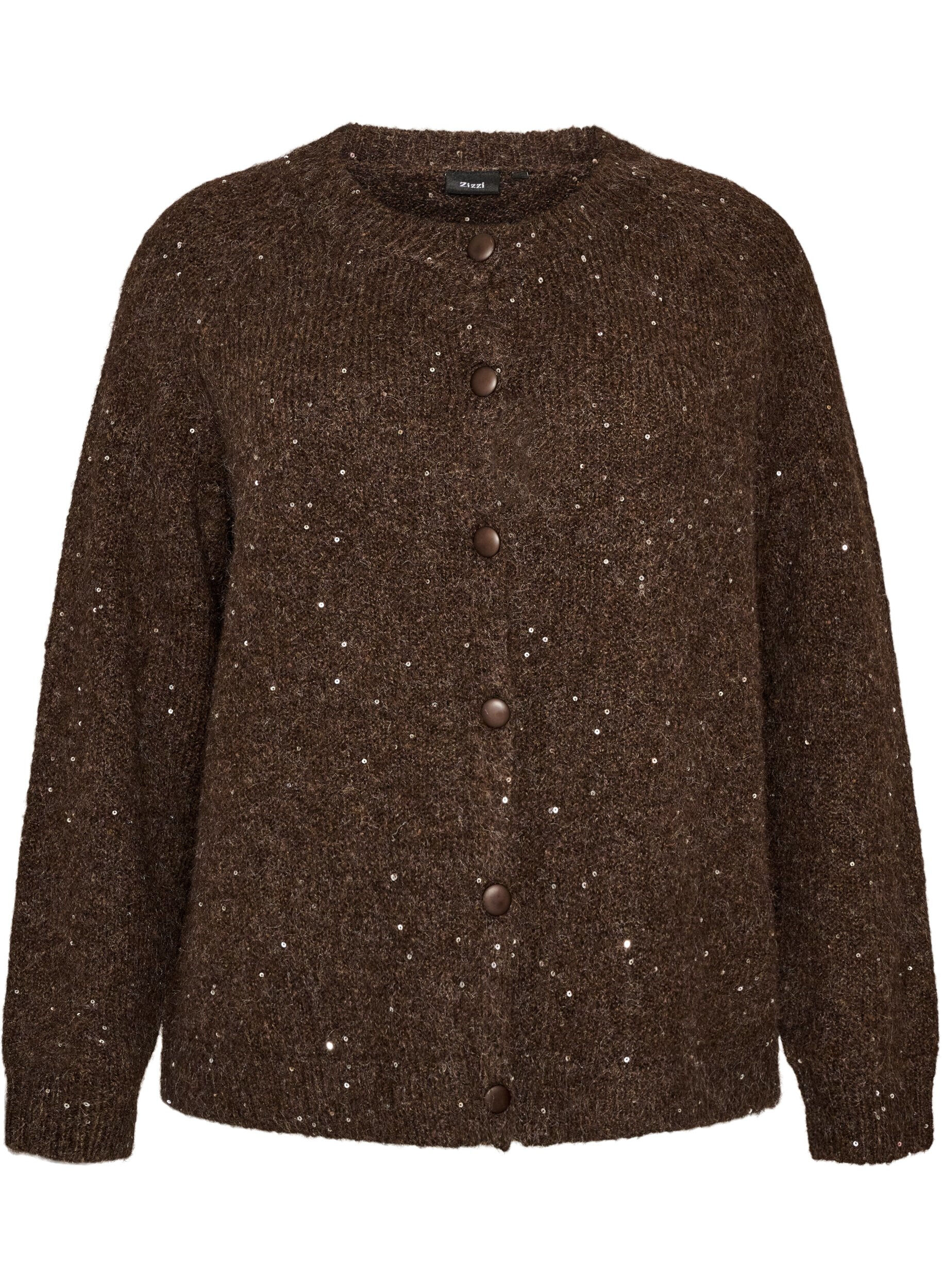 Cardigan met pailletten en knopen