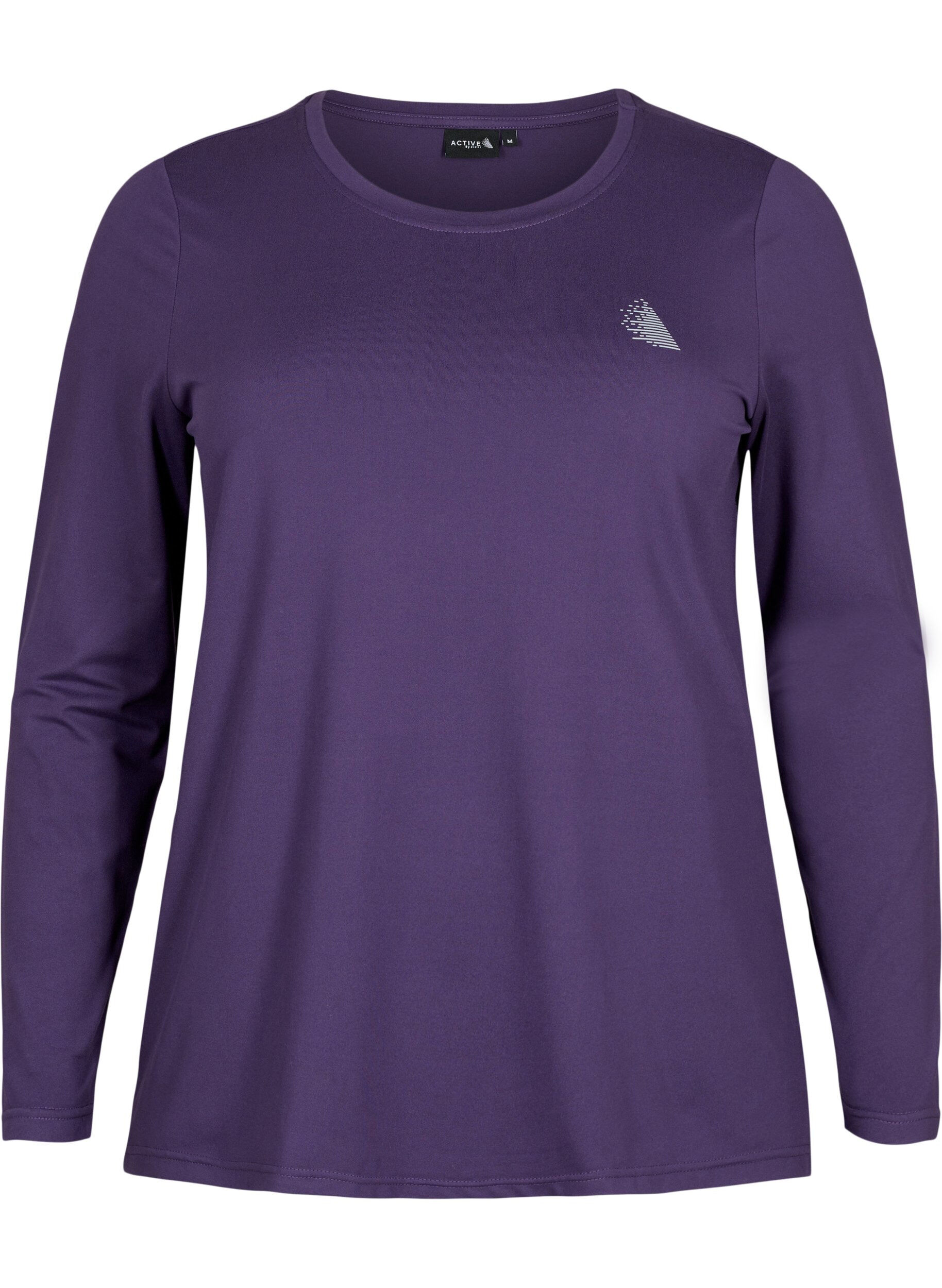 Zizzi Sport shirt met lange mouw, Purple Plumeria, Packshot image number 0