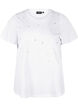 Katoenen T-shirt met strassteentjes, Bright White, Packshot image number 0