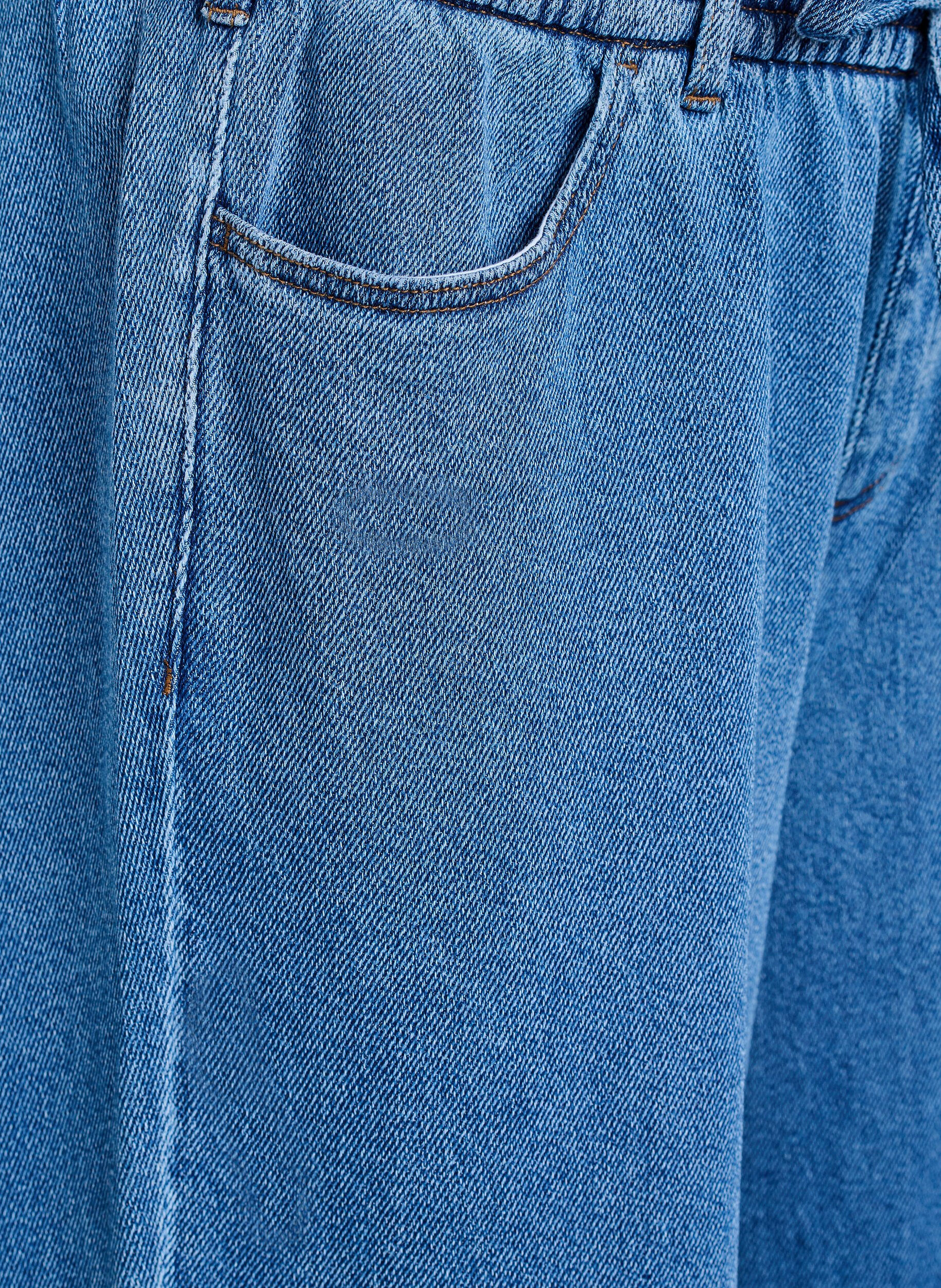 Zizzi Losse pasvorm jeans met een elastische tailleband en een trekkoord, Blauw, Packshot image number 2