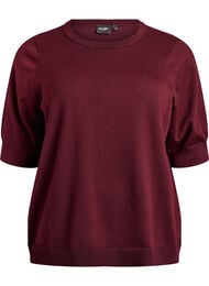 FLASH - Fijngebreide blouse met korte mouwen, Rood