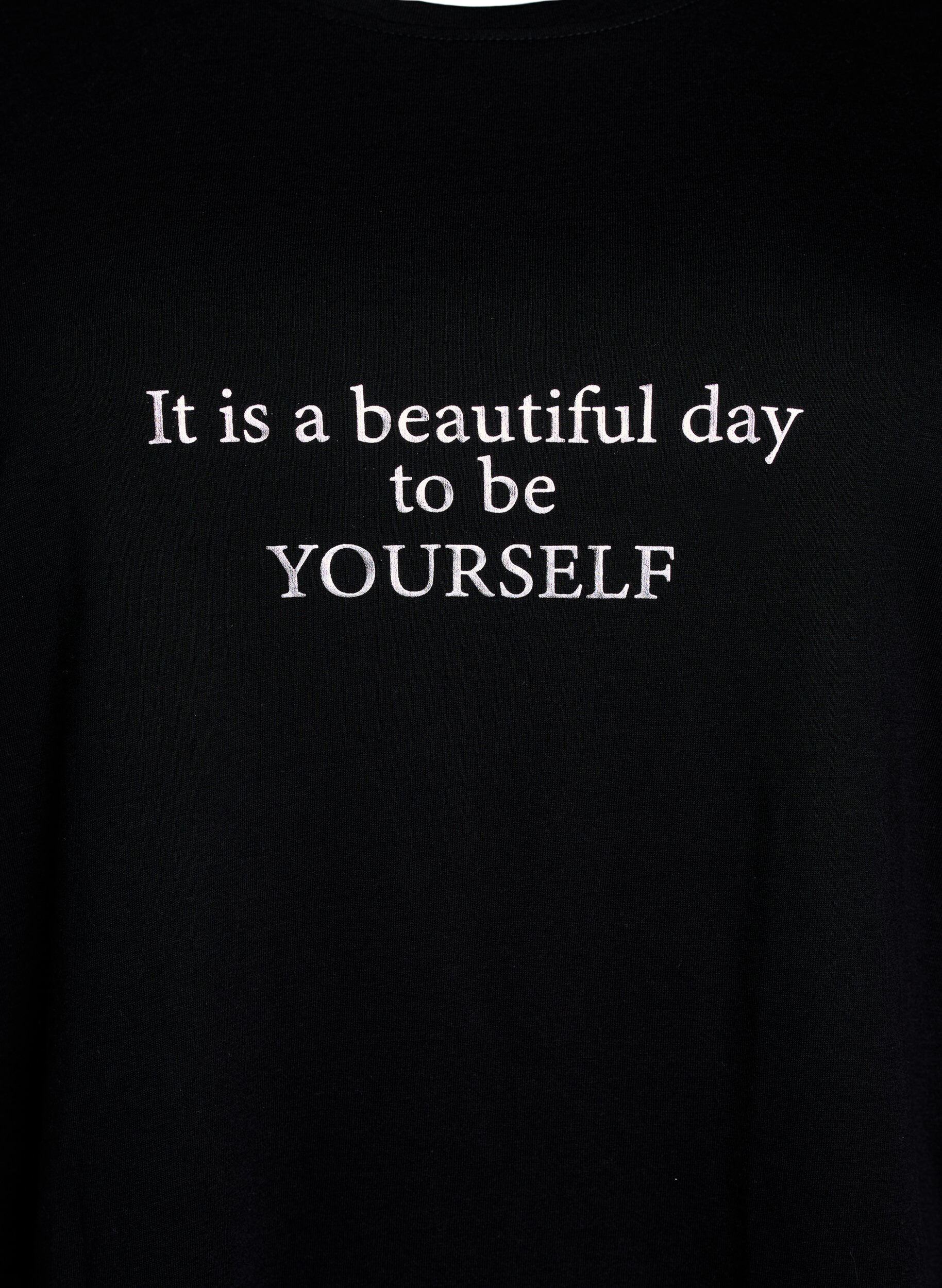 Zizzi T-shirt met print, Zwart, Packshot image number 2