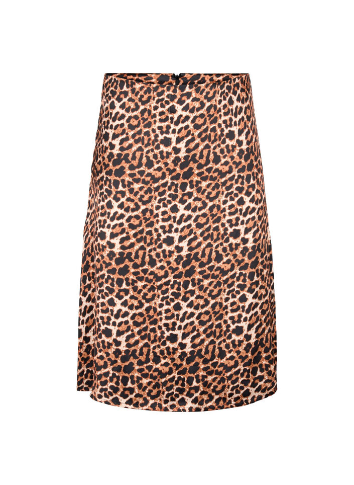 Rok met luipaardprint en splitten, Leopard AOP, Packshot image number 0