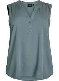 Mouwloze viscose blouse, Groen
