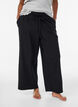 Geribde pyjamabroek met rechte pijpen, Zwart, Model image number 1