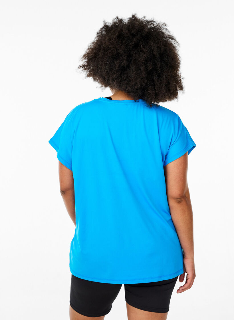 Effen gekleurd trainingsshirt, Blauw, Model image number 2