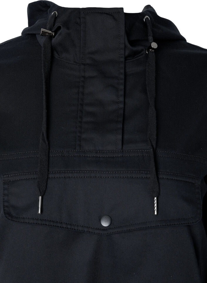 Anorak met capuchon en zak, Black, Packshot image number 2