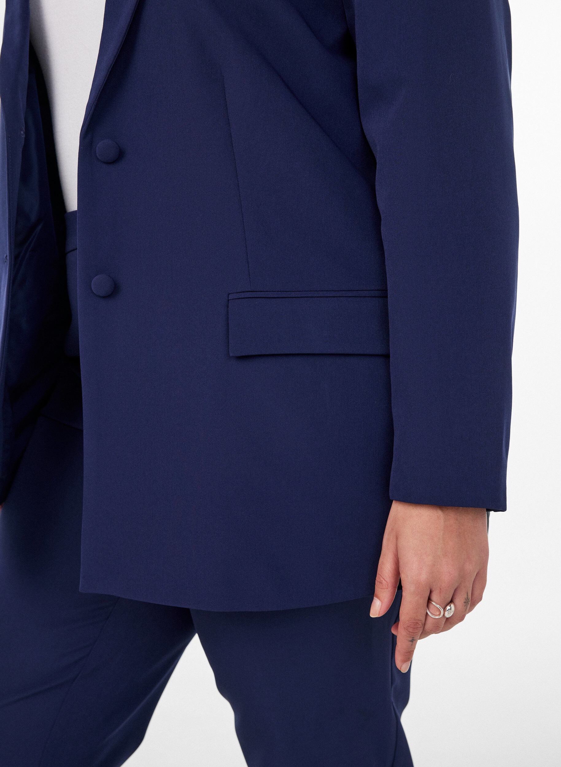 ZizziKlassieke blazer met knoopsluiting, Blauw, Model image number 3