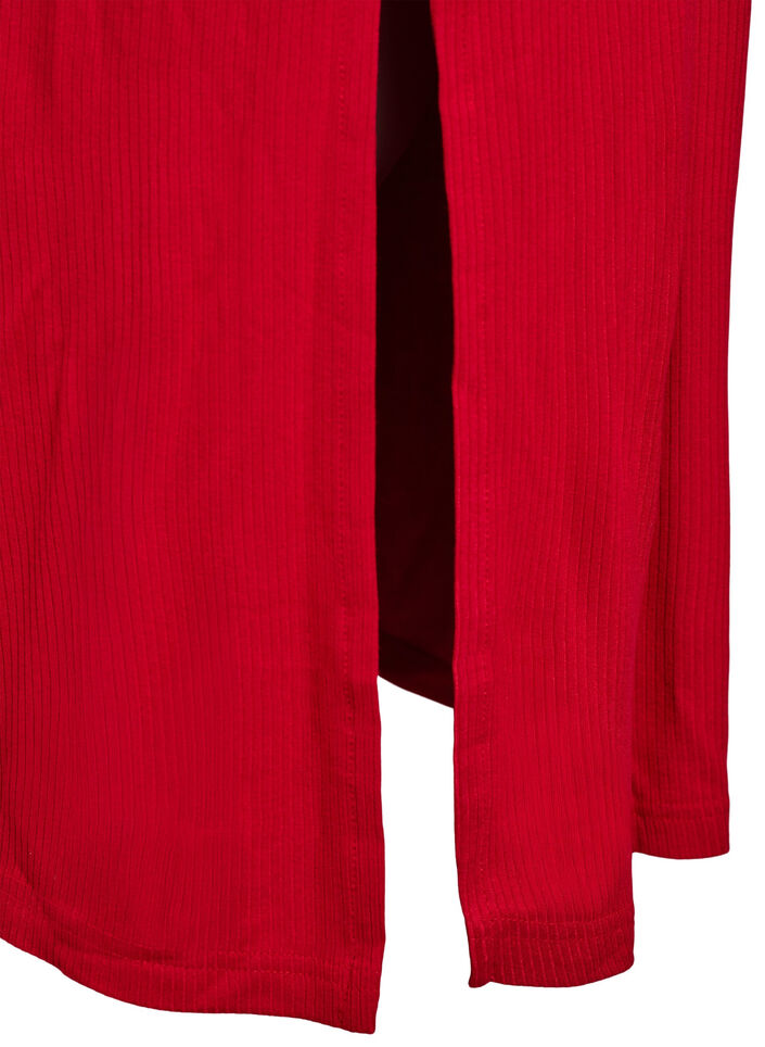 Mouwloze, geribde jurk van viscose, Rood, Packshot image number 3