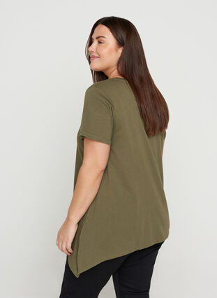 Katoenen t-shirt met korte mouwen en a-lijn, Ivy Green XOXO, Model image number 1