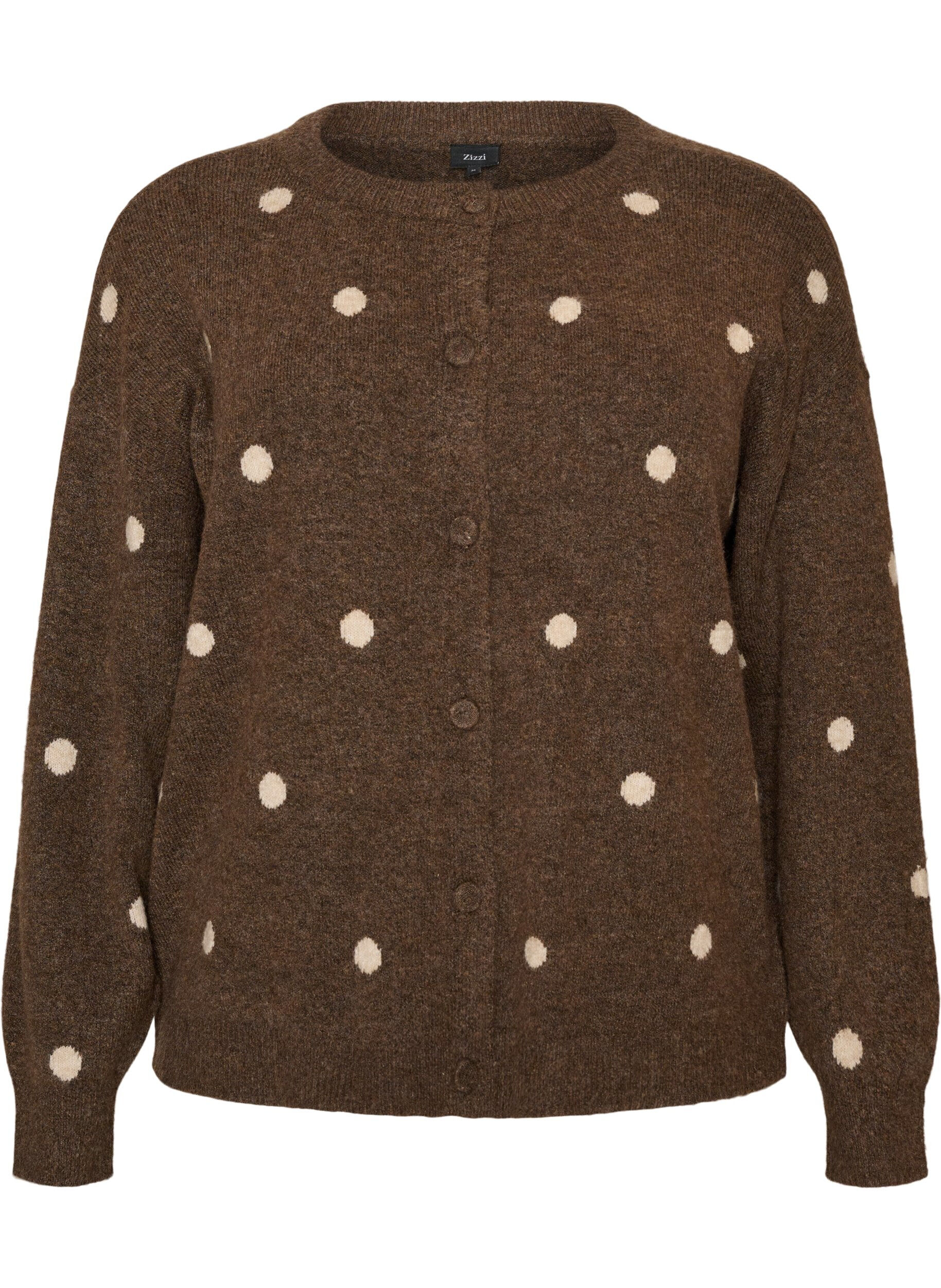 ZizziVest met stippenpatroon, Bruin, Packshot image number 0