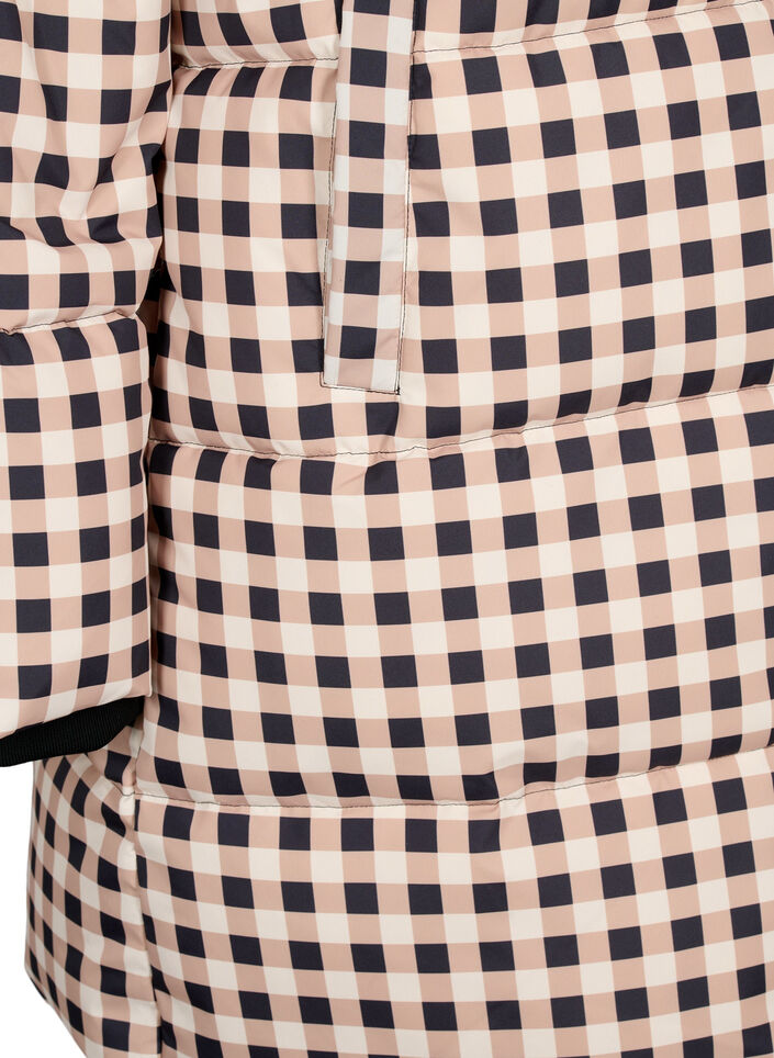 Geruite puffer winterjas, Black w. Nomad Check, Packshot image number 3