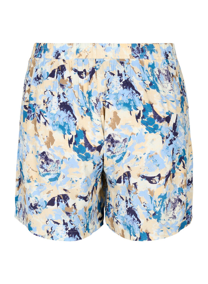 Losse shorts van viscose, Blue Graphic AOP, Packshot image number 1