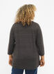 Blouse met driekwartmouwen en een gestreept patroon, Dark Grey Melange, Model image number 1