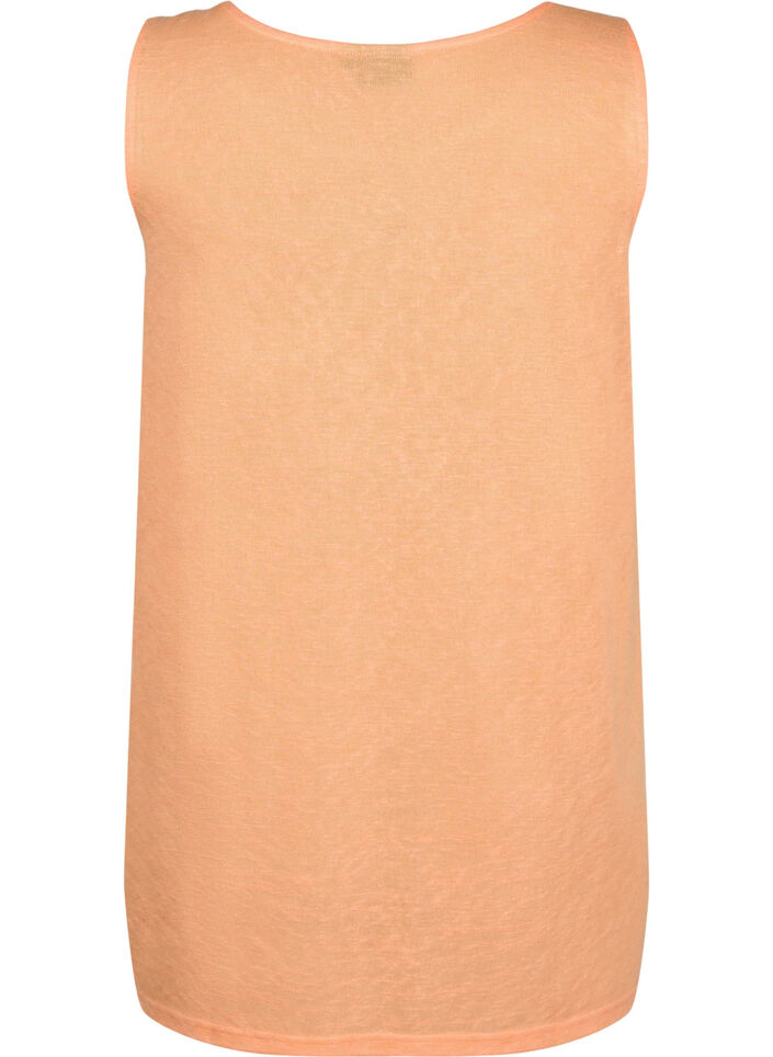 Top met structuur en ronde hals, Mock Orange, Packshot image number 1