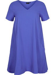 Katoenen jurk met korte mouwen, Dazzling Blue