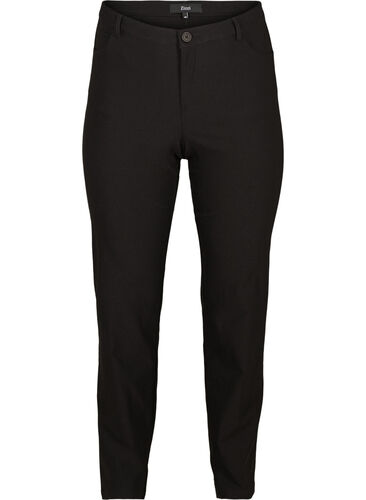 Regular fit broek met hoge taille, Black, Packshot image number 0