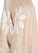 Lange cardigan met bloemen breisel, Simply Taupe Comb, Packshot image number 2