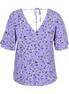 Viscose top met bloemen en strikdetail, Lilac Flower Print, Packshot image number 1